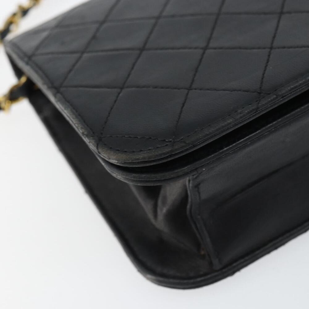 CHANEL Matelasse Chain Shoulder Bag Lamb Skin Black Gold CC Auth bs31513 - Picture 14 of 16